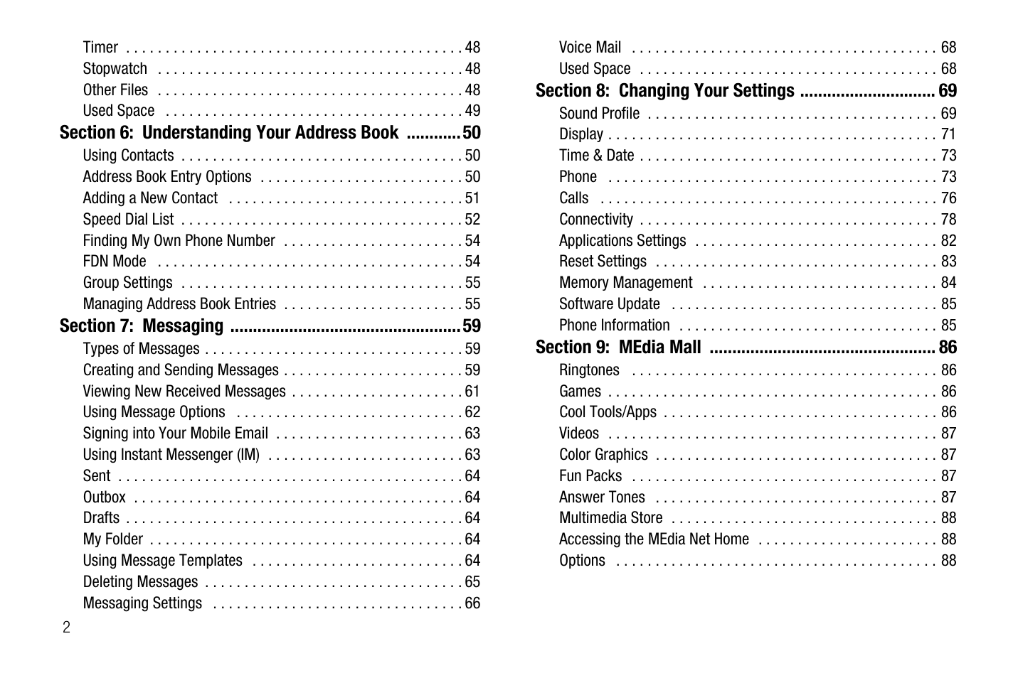 Samsung SGH-A767LBAATT User Manual | Page 6 / 164