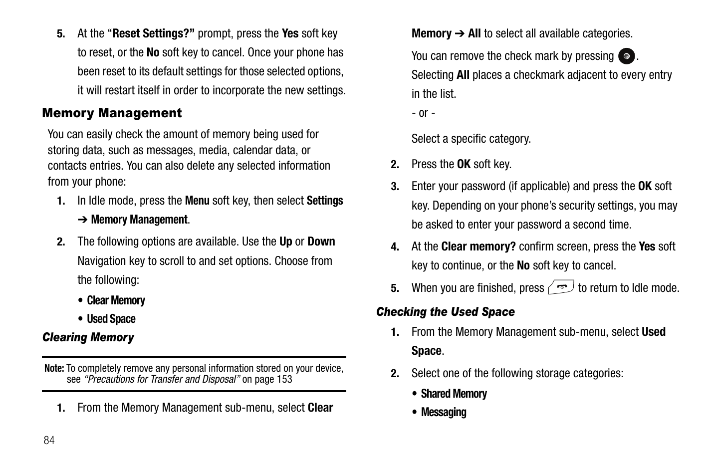 Memory management | Samsung SGH-A767LBAATT User Manual | Page 88 / 164