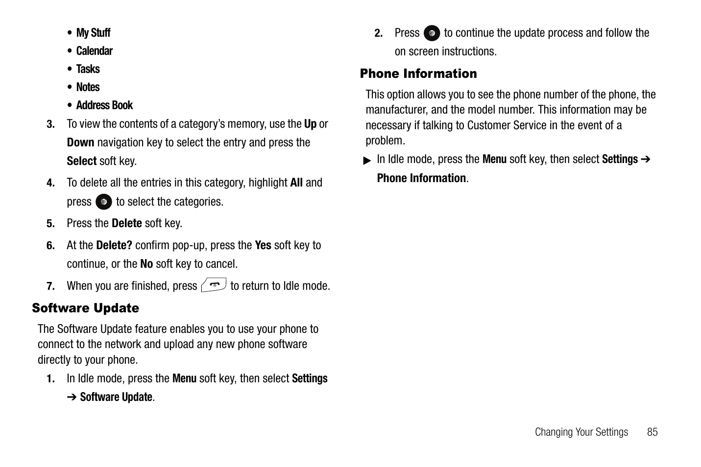 Software update phone information | Samsung SGH-A767LBAATT User Manual | Page 89 / 164