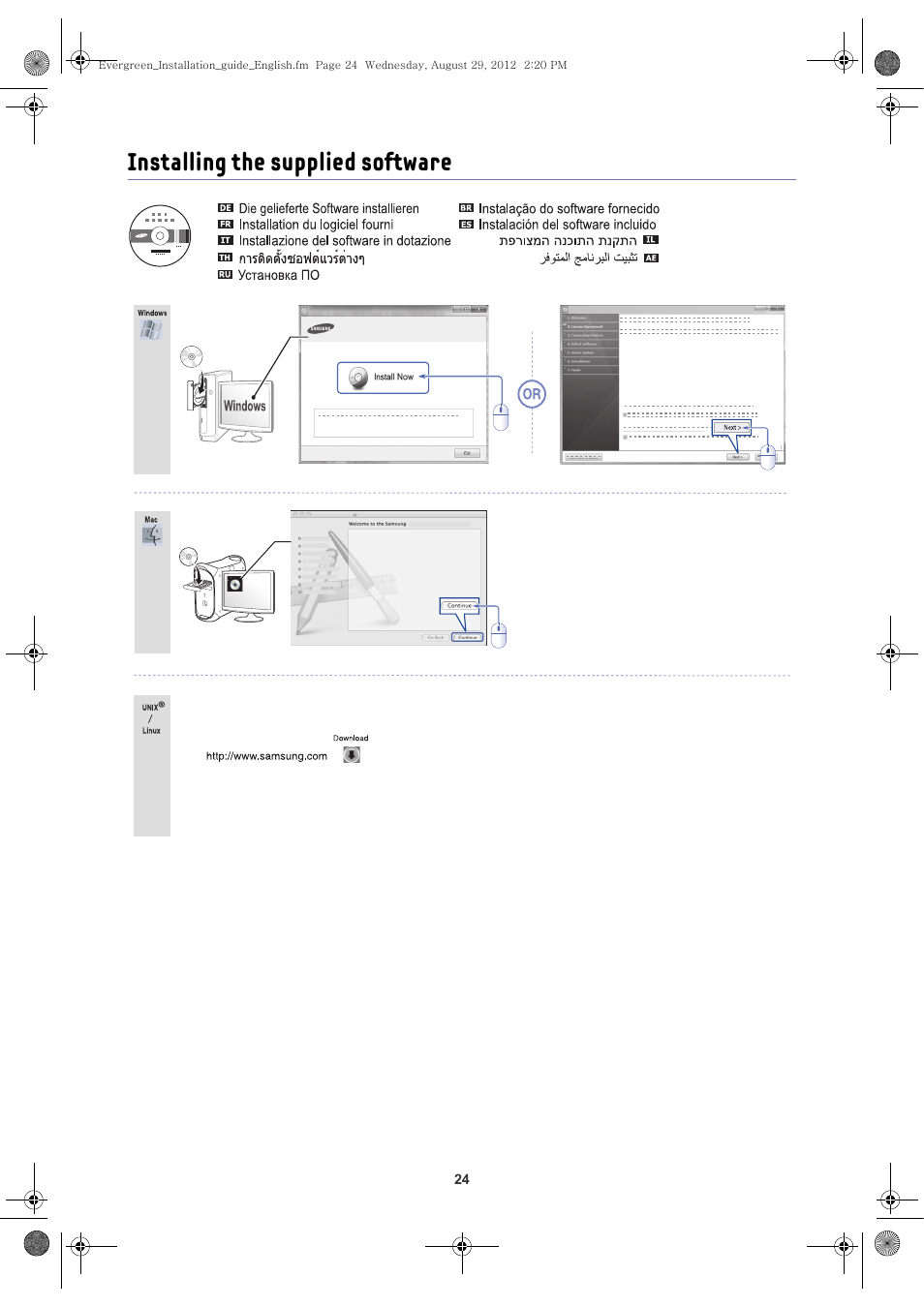 Installing the supplied software | Samsung CLX-8650ND-SEE User Manual | Page 25 / 28
