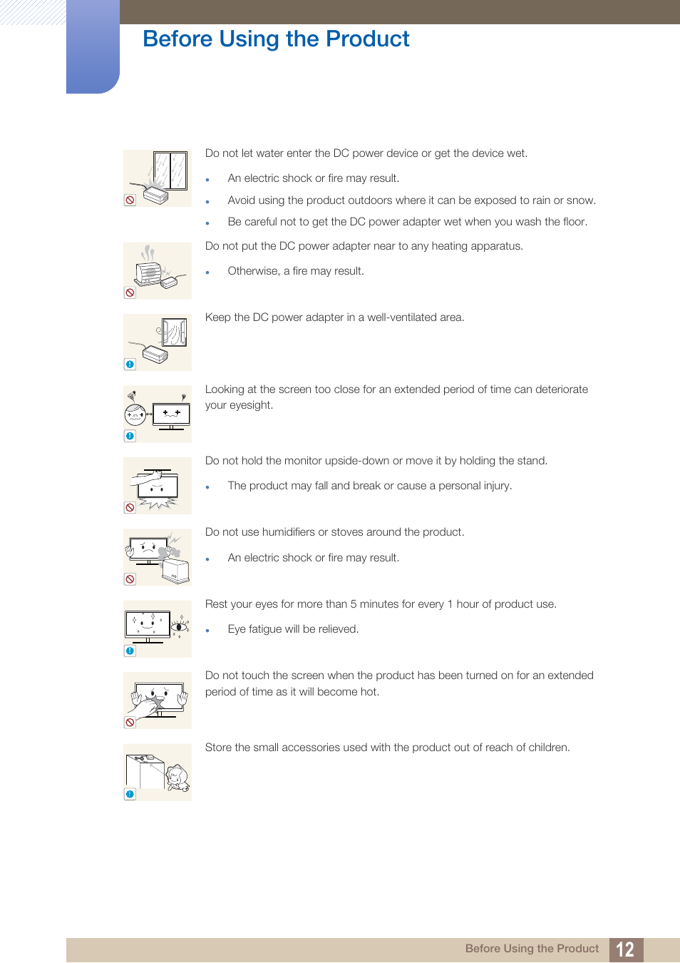 Before using the product | Samsung LS22A650SEV-ZA User Manual | Page 12 / 94