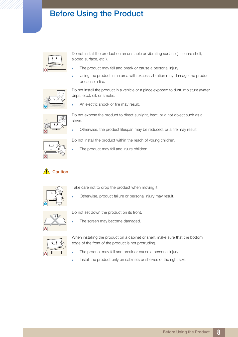 Before using the product | Samsung LS22A650SEV-ZA User Manual | Page 8 / 94