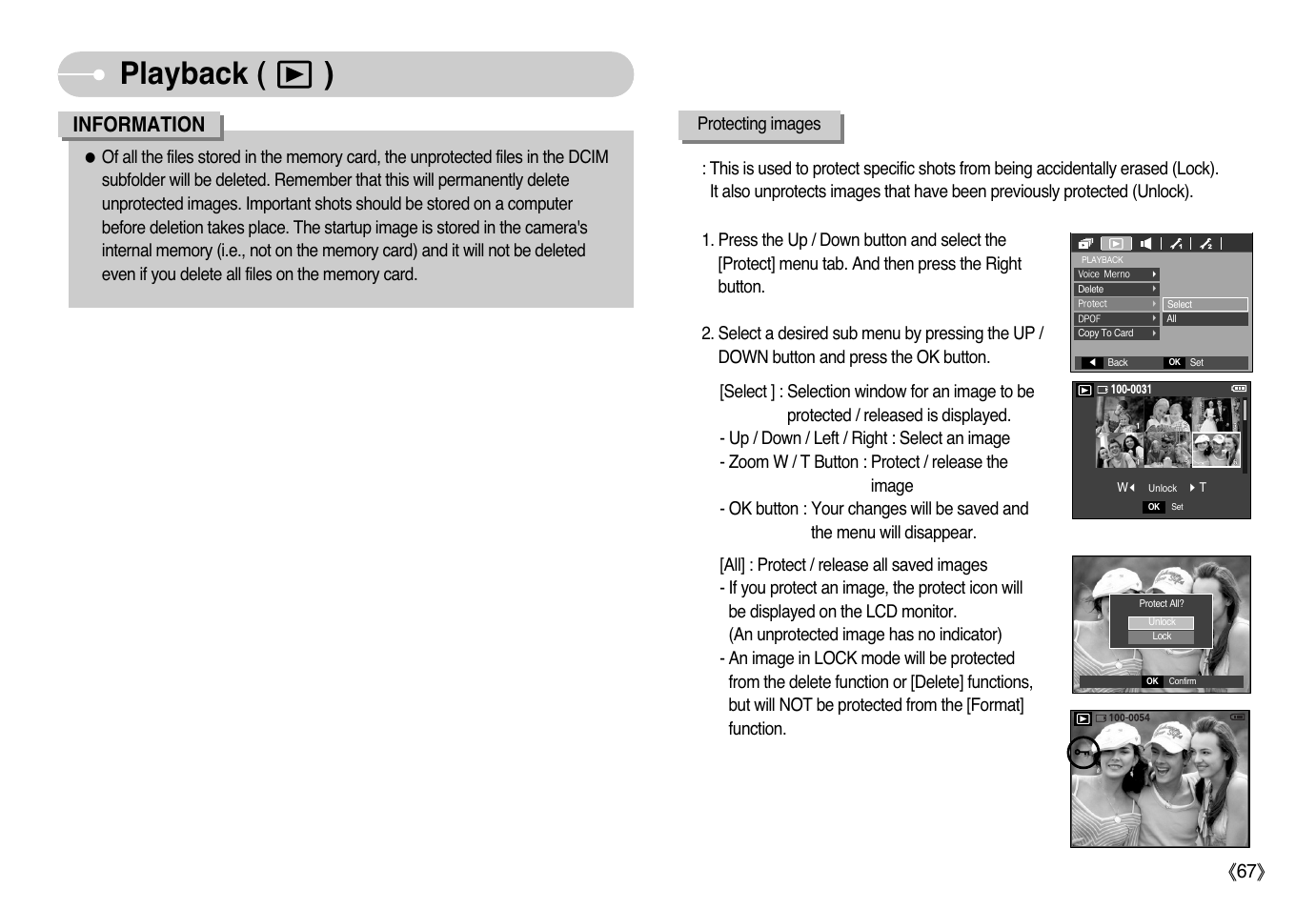 Playback ( ), Information | Samsung EC-L77ZZBBA-AU User Manual | Page 68 / 98