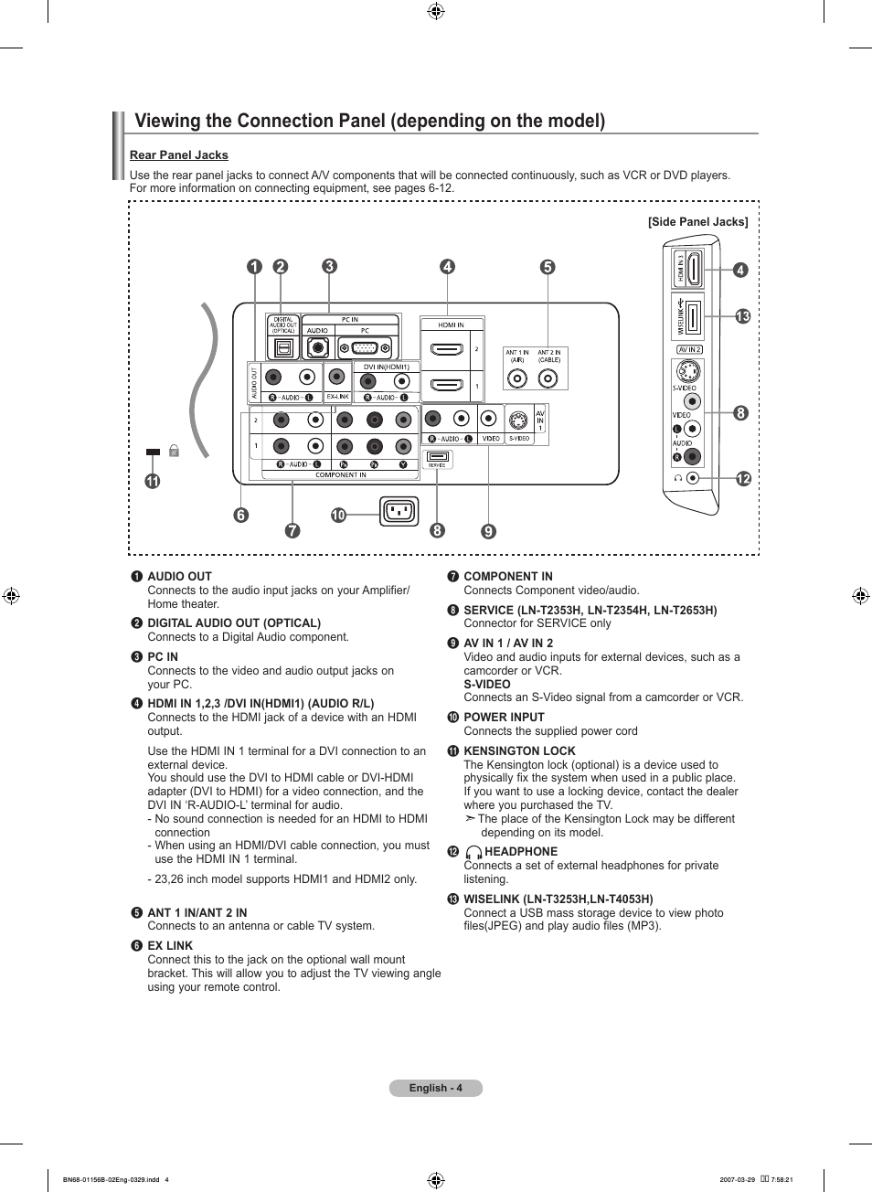 Samsung LNT2353HX-XAA User Manual | Page 6 / 191