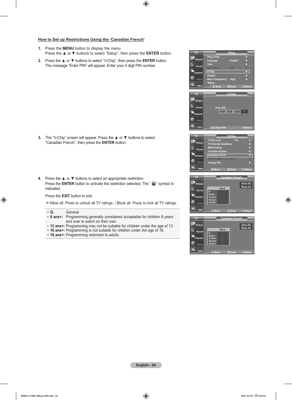 Samsung LNT2353HX-XAA User Manual | Page 66 / 191