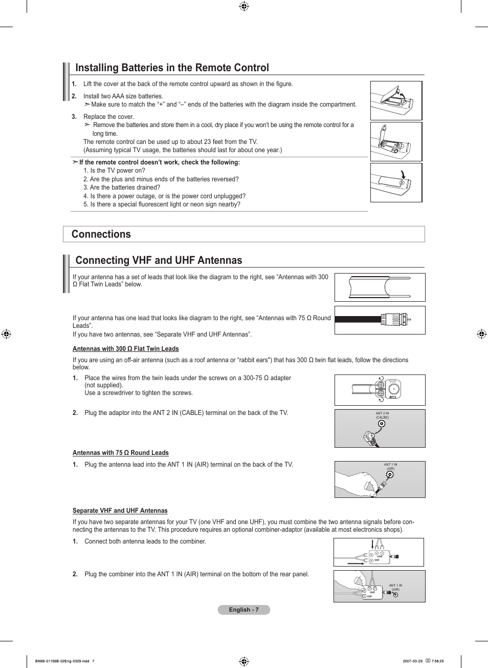 Connections | Samsung LNT2353HX-XAA User Manual | Page 9 / 191