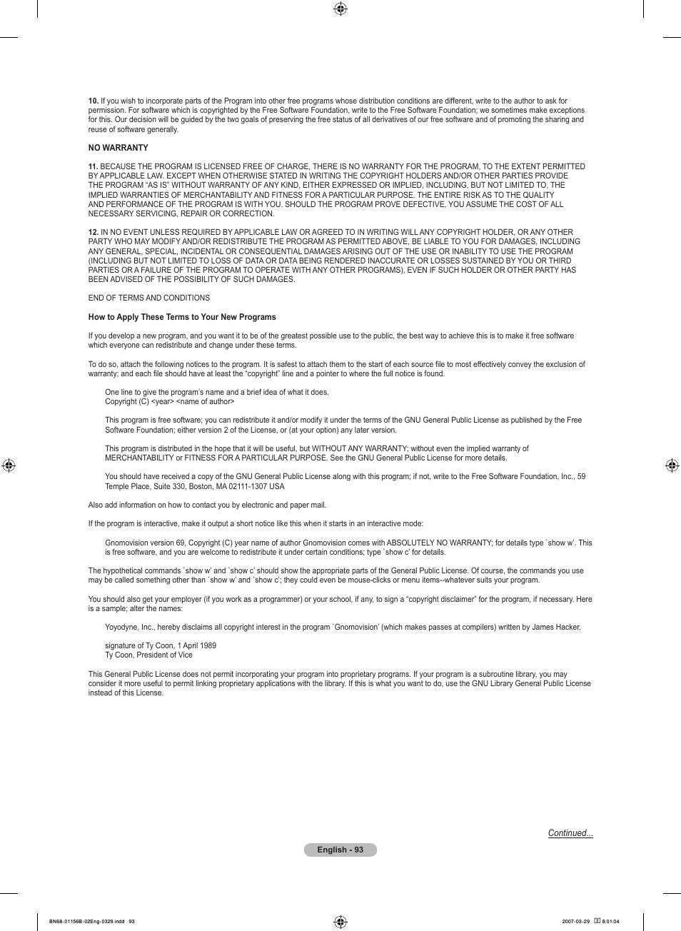Samsung LNT2353HX-XAA User Manual | Page 95 / 191