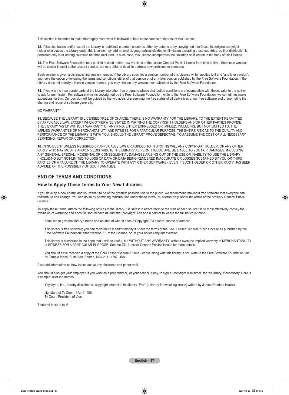 Samsung LNT2353HX-XAA User Manual | Page 99 / 191