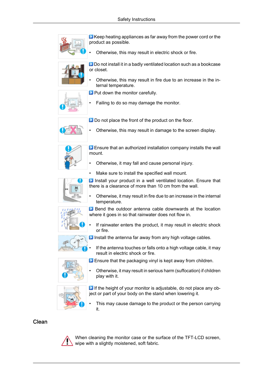 Clean | Samsung LS23CFUKFV-ZA User Manual | Page 4 / 88