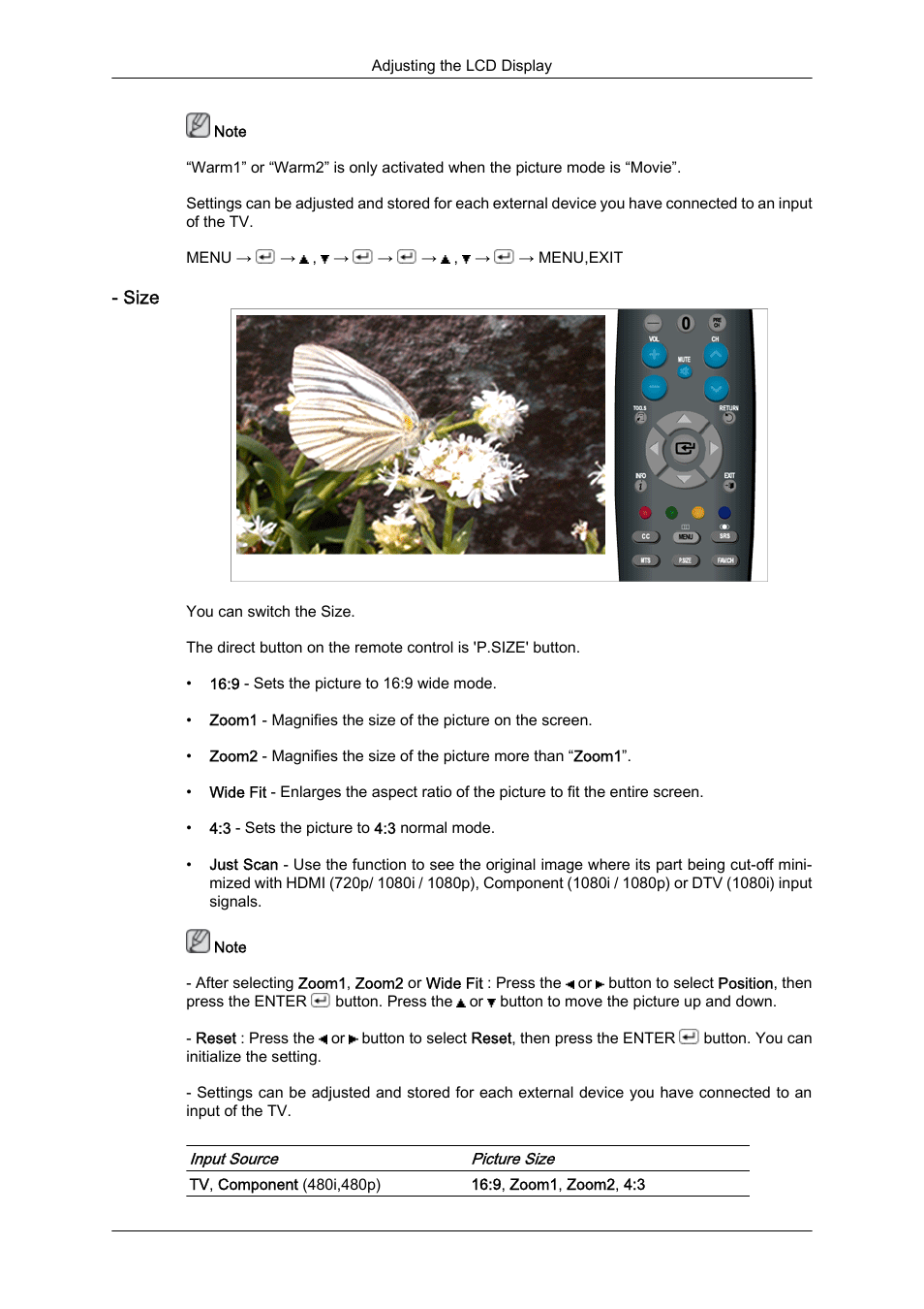 Size | Samsung LS23CFUKFV-ZA User Manual | Page 43 / 88