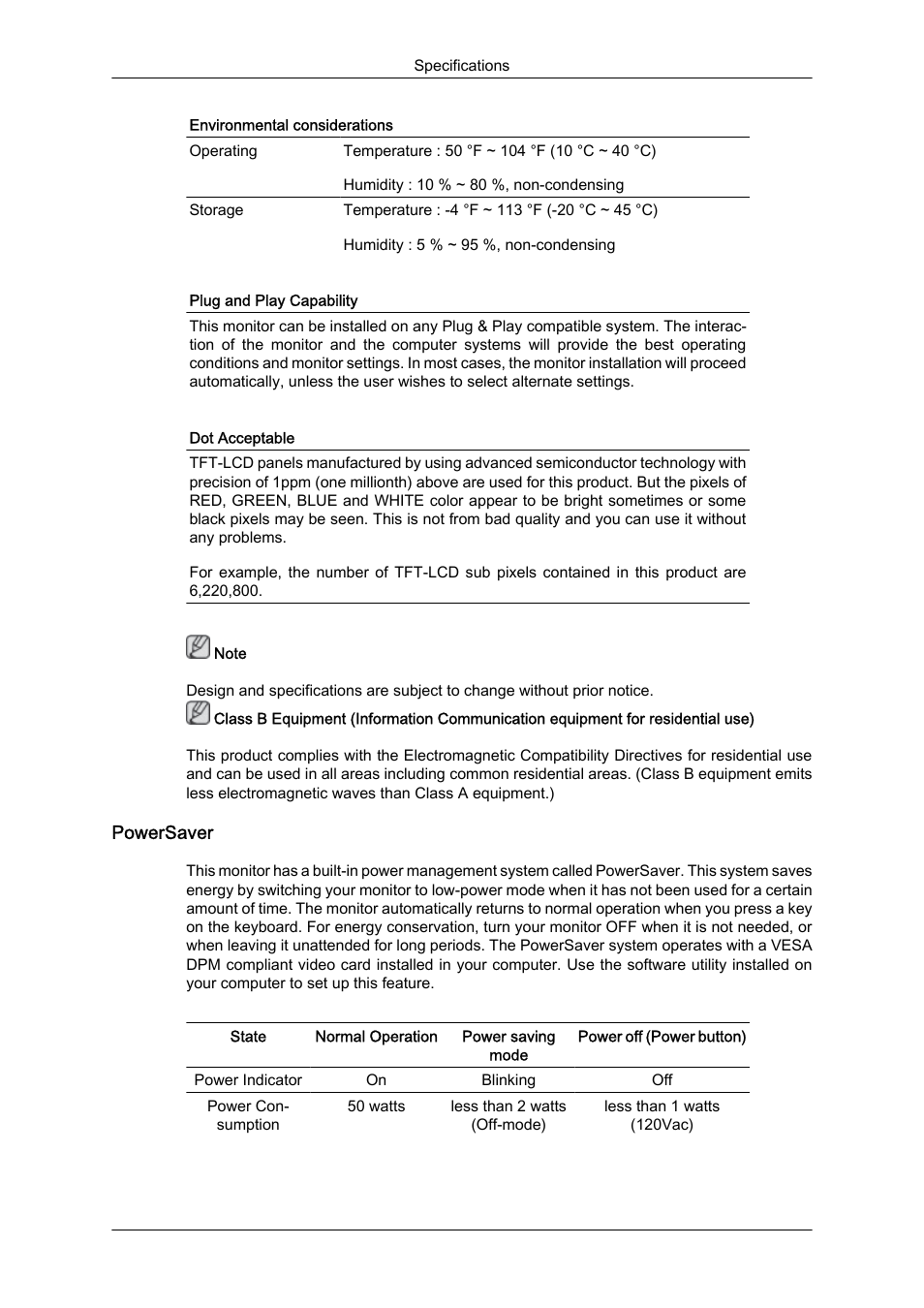 Powersaver | Samsung LS23CFUKFV-ZA User Manual | Page 75 / 88