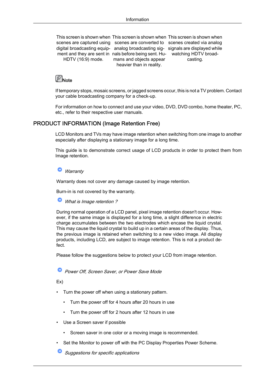 Product information (image retention free) | Samsung LS23CFUKFV-ZA User Manual | Page 79 / 88