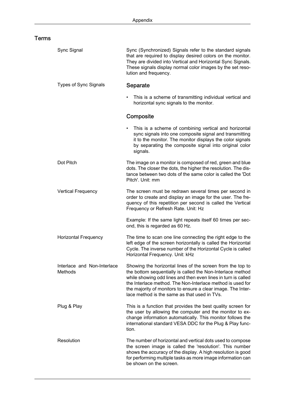 Terms | Samsung LS23CFUKFV-ZA User Manual | Page 86 / 88