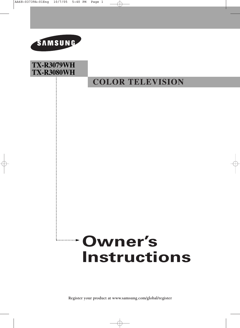 Samsung TXR3080WHKXXAA User Manual | 80 pages