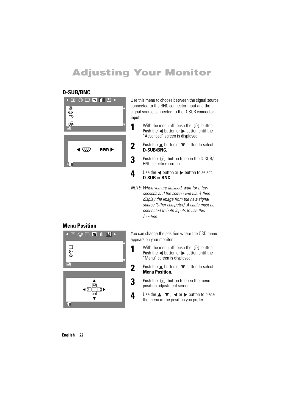 Adjusting your monitor | Samsung PG17NSBU-ADC User Manual | Page 24 / 35