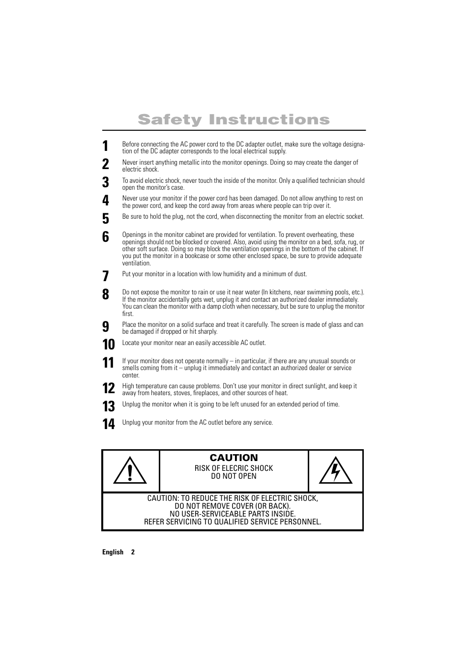 Safety instructions | Samsung PG17NSBU-ADC User Manual | Page 4 / 35