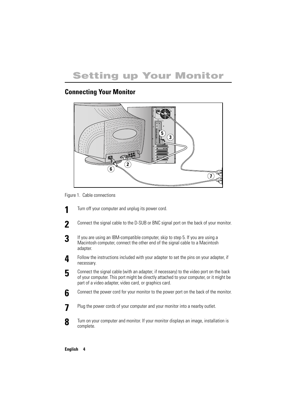 Setting up your monitor | Samsung PG17NSBU-ADC User Manual | Page 6 / 35