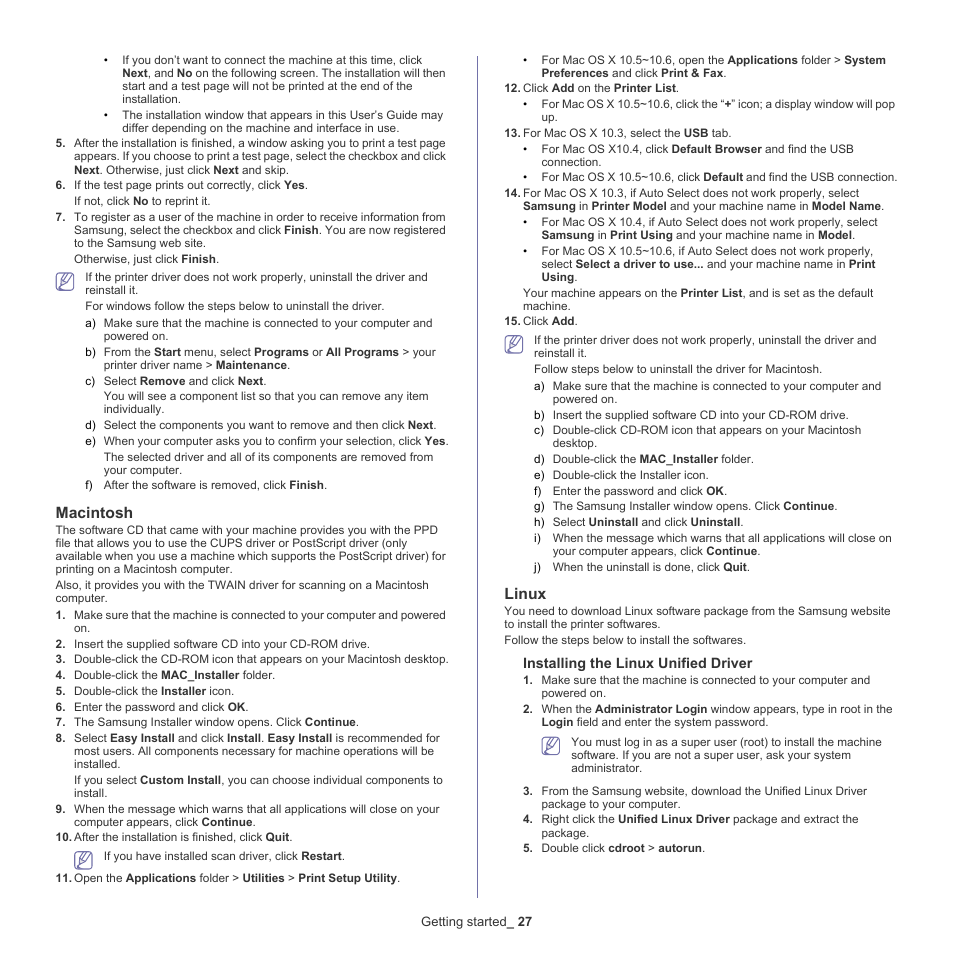 Macintosh, Linux | Samsung SCX-5935NX-XAA User Manual | Page 27 / 133
