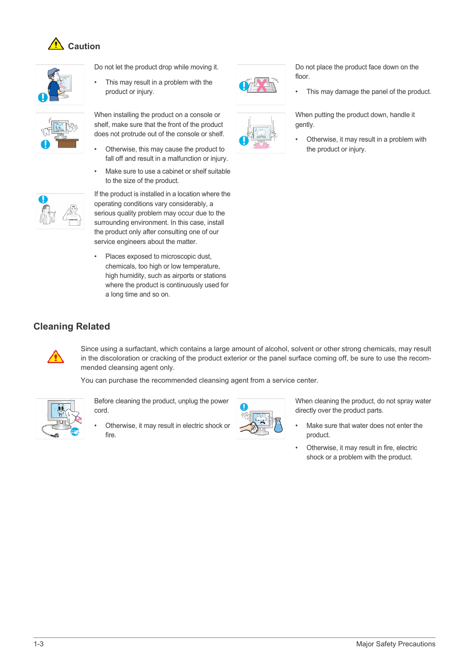 Cleaning related | Samsung LS24B5HVFH-ZA User Manual | Page 8 / 77