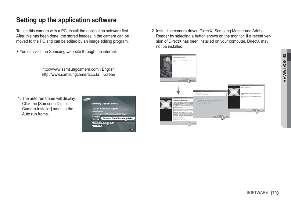 Setting up the application software | Samsung EC-S1050SDA-DE User Manual | Page 80 / 94