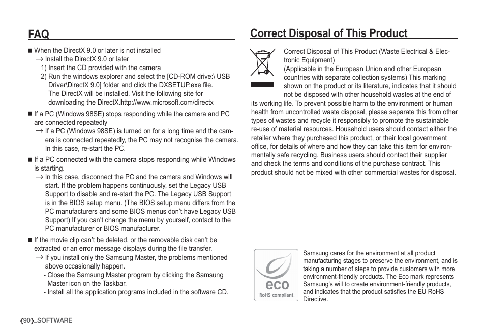Correct disposal of this product | Samsung EC-S1050SDA-DE User Manual | Page 91 / 94