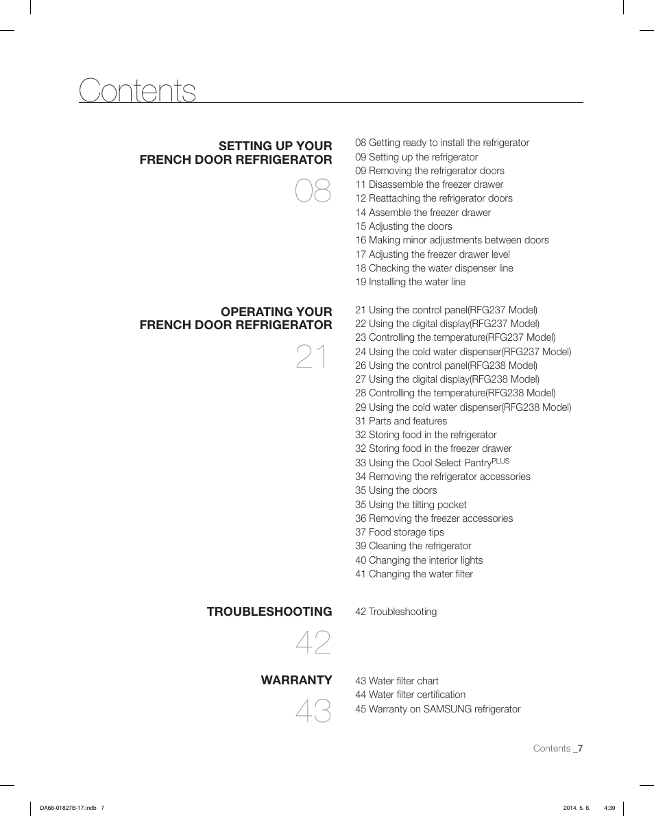 Samsung RFG237AAWP-XAA User Manual | Page 7 / 100