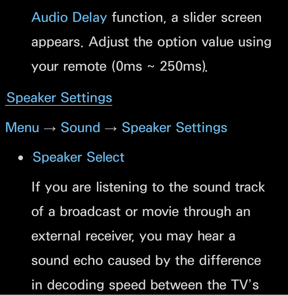Speaker settings menu → sound → speaker settings | Samsung UN55FH6200FXZA User Manual | Page 103 / 678