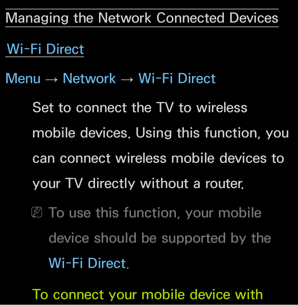 Managing the, Network connected devices, Managing the network connected devices | Samsung UN55FH6200FXZA User Manual | Page 156 / 678