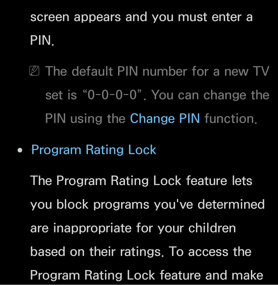 Screen appears and you must enter a pin | Samsung UN55FH6200FXZA User Manual | Page 185 / 678