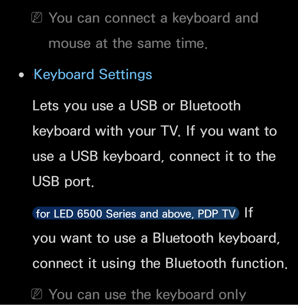 You can use the keyboard only | Samsung UN55FH6200FXZA User Manual | Page 215 / 678