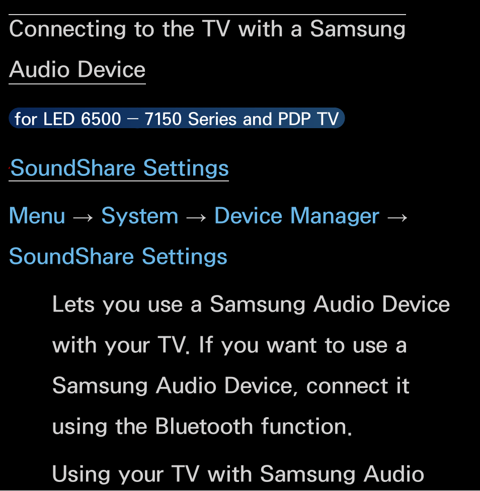 Connecting to the tv, With a samsung audio device | Samsung UN55FH6200FXZA User Manual | Page 222 / 678