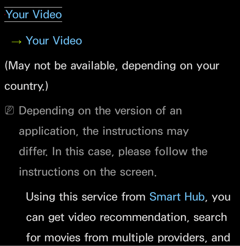 Your video | Samsung UN55FH6200FXZA User Manual | Page 361 / 678