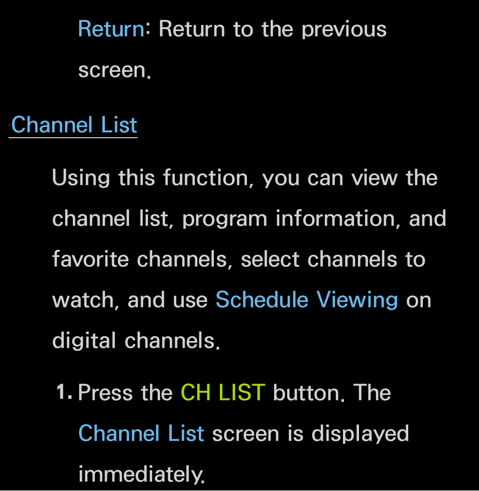 Return : return to the previous screen | Samsung UN55FH6200FXZA User Manual | Page 37 / 678