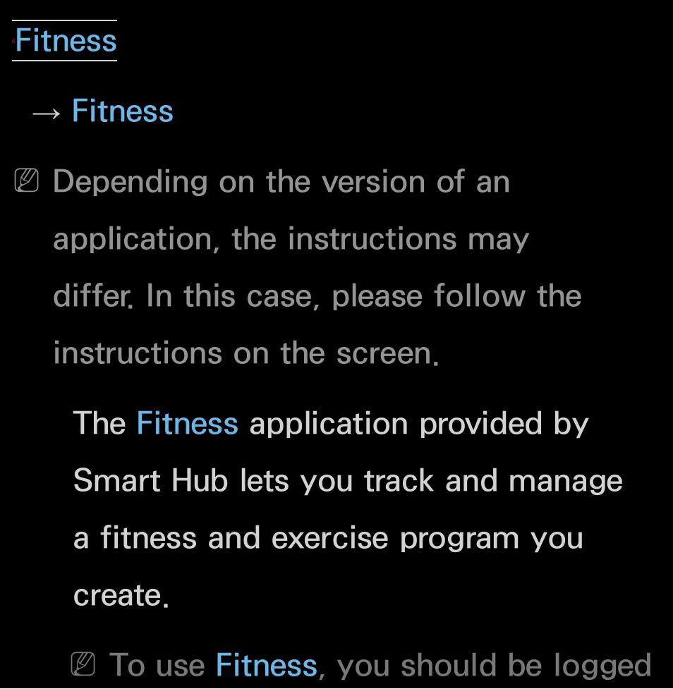 Fitness, Fitness ² → fitness | Samsung UN55FH6200FXZA User Manual | Page 431 / 678