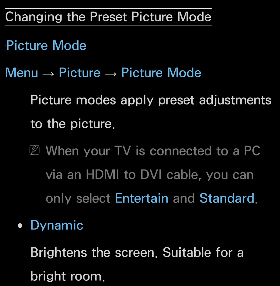 Basic feature, Changing the preset picture mode 50, Changing the preset picture mode | Samsung UN55FH6200FXZA User Manual | Page 54 / 678