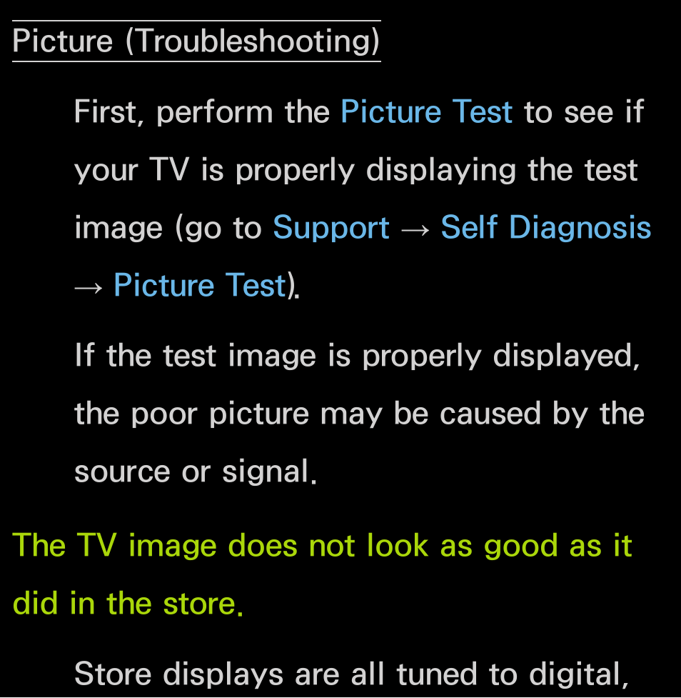 Picture (troubleshooting) | Samsung UN55FH6200FXZA User Manual | Page 618 / 678