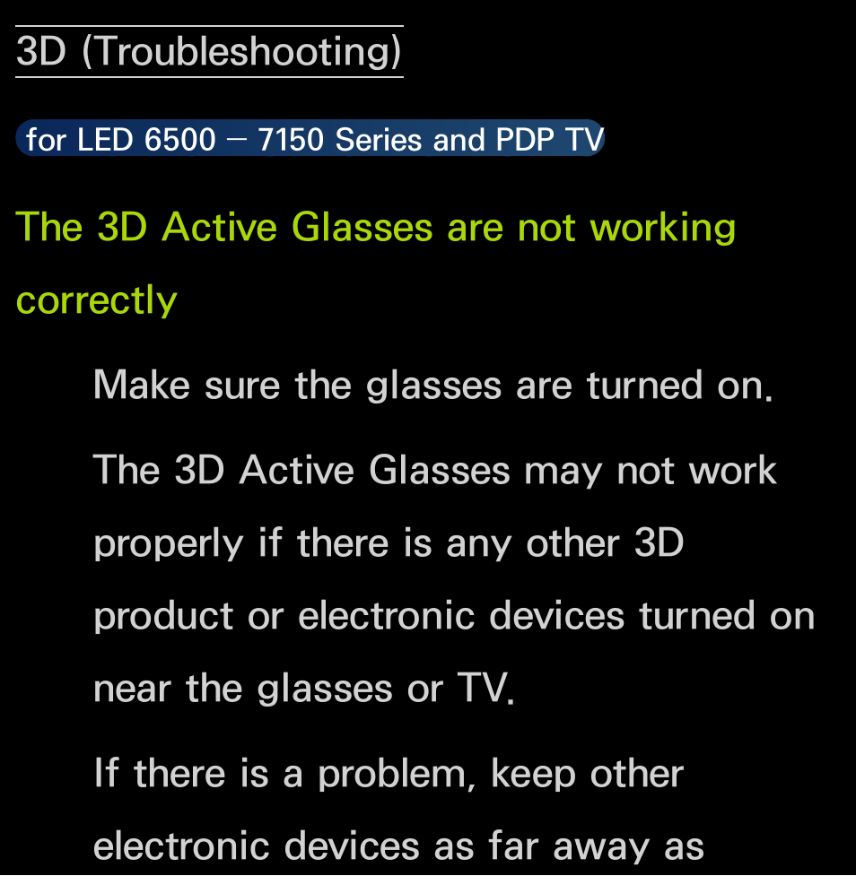 3d (troubleshooting) | Samsung UN55FH6200FXZA User Manual | Page 644 / 678