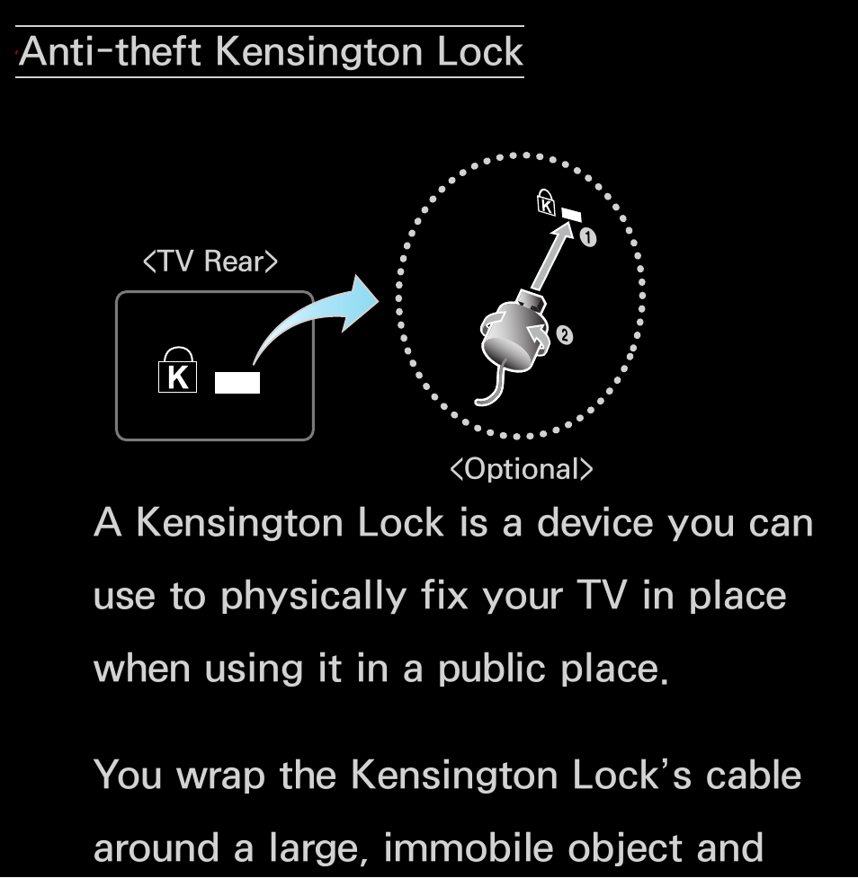 Anti-theft kensington lock | Samsung UN55FH6200FXZA User Manual | Page 673 / 678
