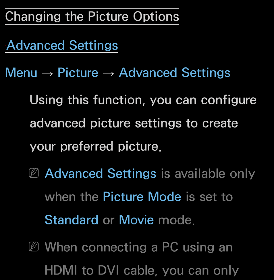 Changing the picture options | Samsung UN55FH6200FXZA User Manual | Page 71 / 678