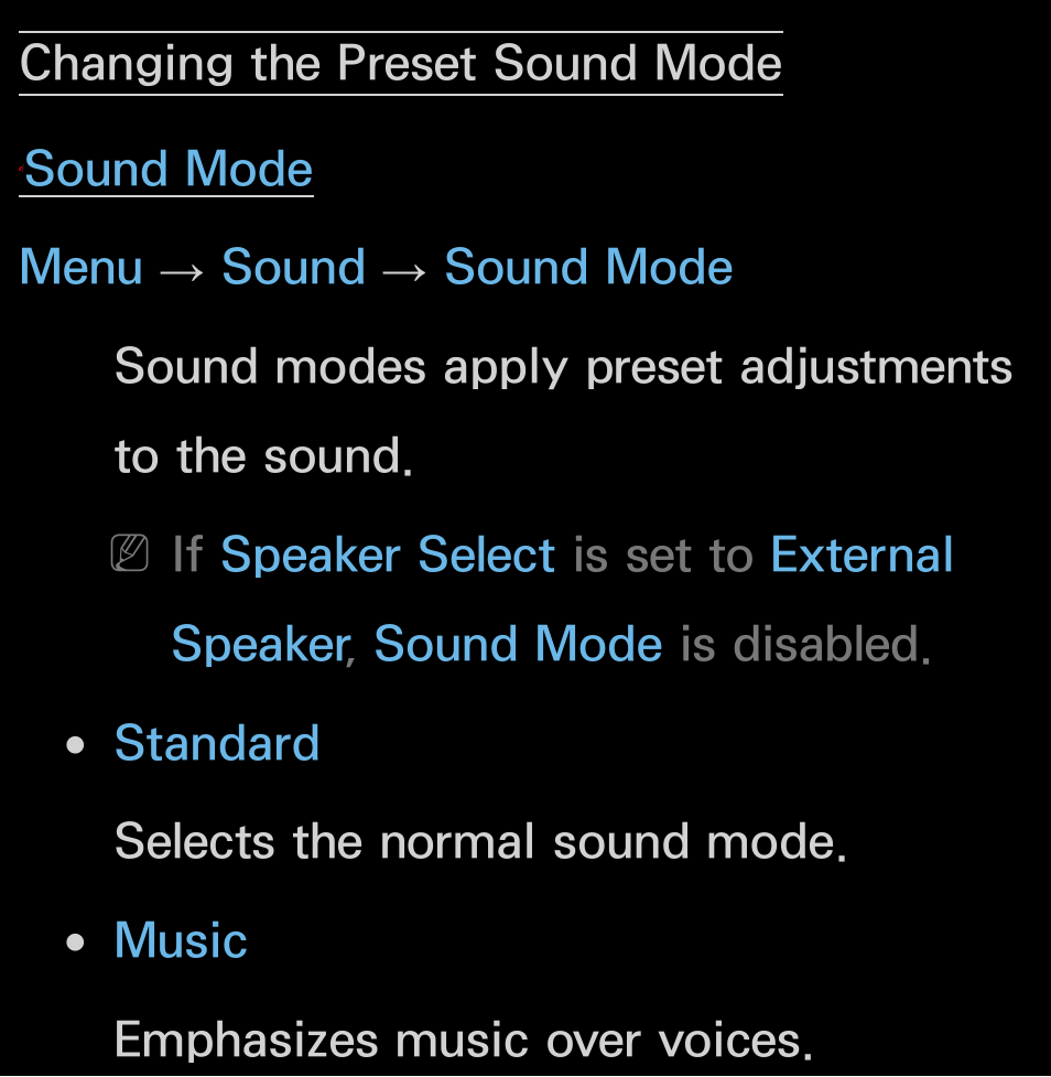 Changing the preset sound mode 90 | Samsung UN55FH6200FXZA User Manual | Page 94 / 678