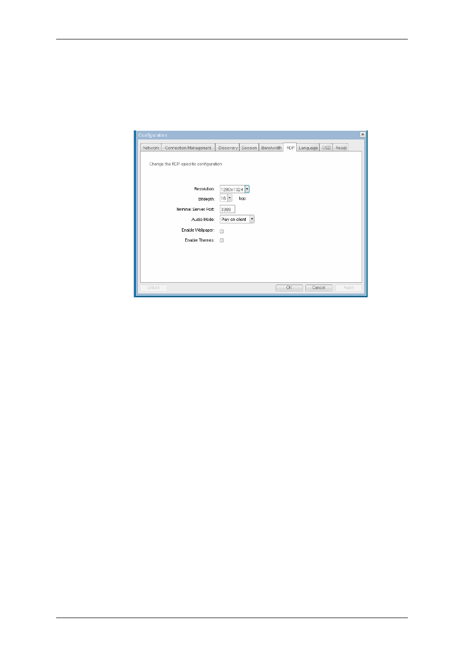 Resolution, Bitdepth, Terminal server port | Audio mode | Samsung LF19BKBLB-ZA User Manual | Page 40 / 82