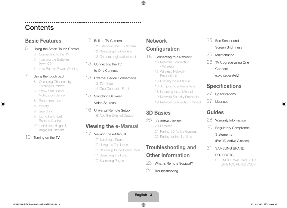 Samsung UN85S9AFXZA User Manual | Page 3 / 34