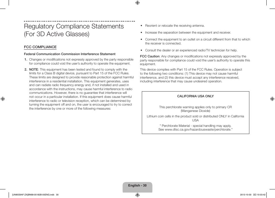 Samsung UN85S9AFXZA User Manual | Page 30 / 34