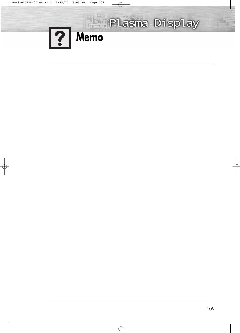 Samsung HPP5031X-XAC User Manual | Page 109 / 110