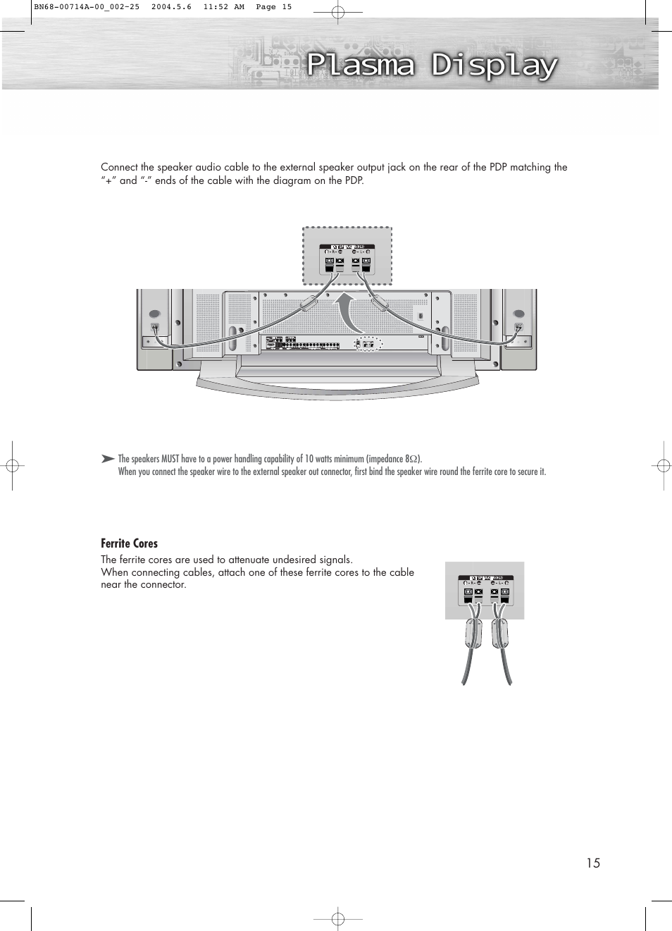 Samsung HPP5031X-XAC User Manual | Page 15 / 110