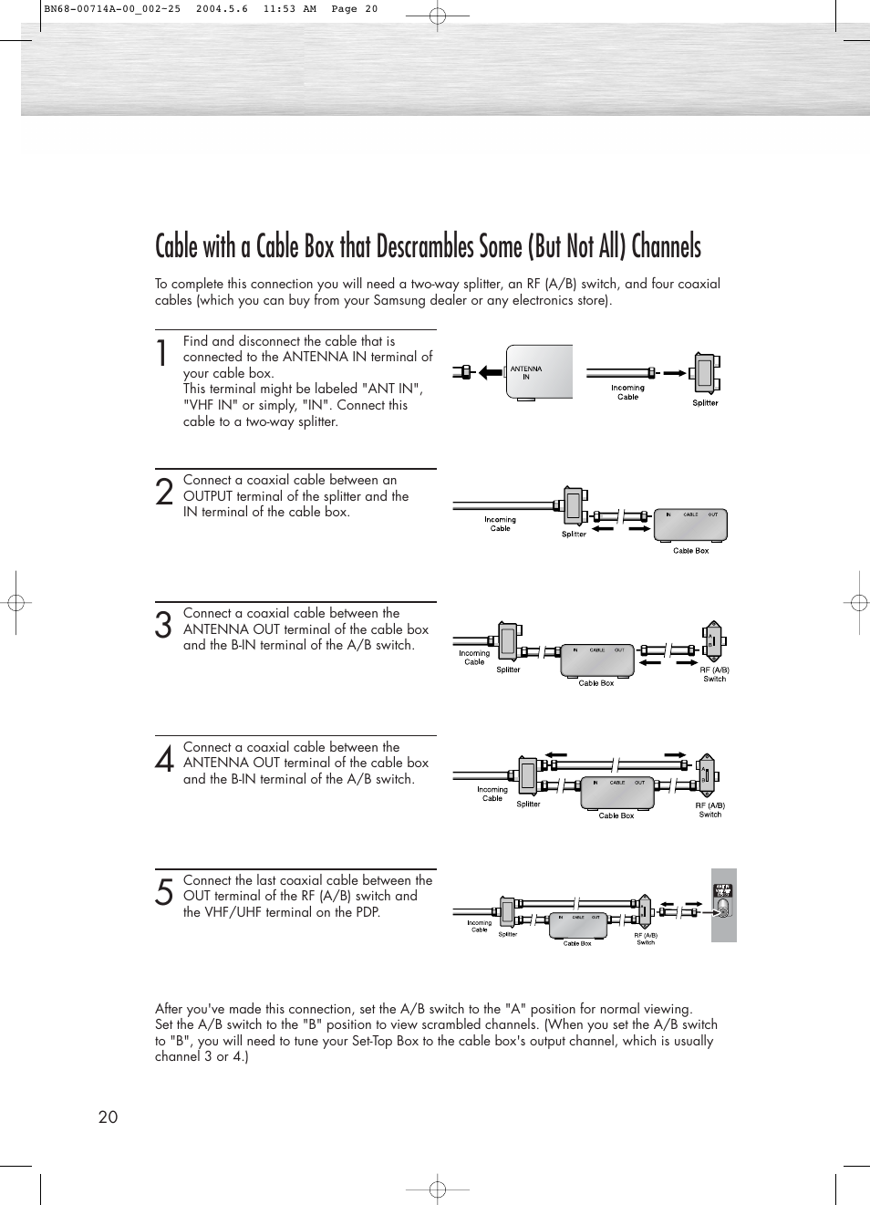 Samsung HPP5031X-XAC User Manual | Page 20 / 110
