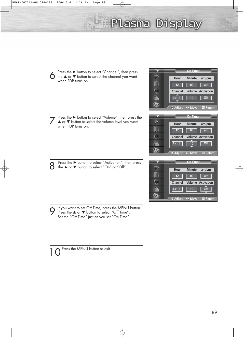 Samsung HPP5031X-XAC User Manual | Page 89 / 110