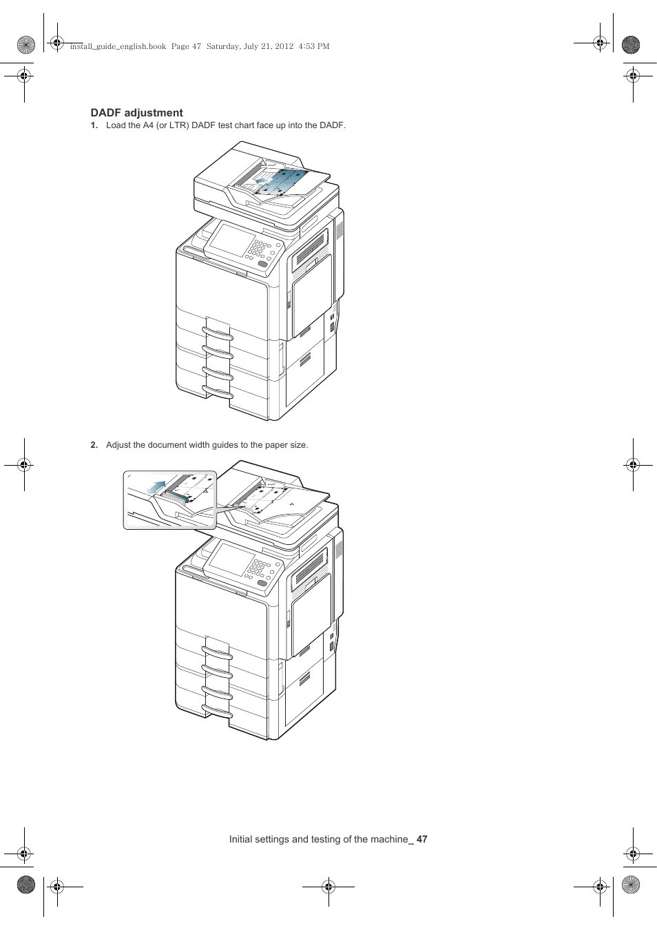 Dadf adjustment | Samsung SCX-8240NA-XAA User Manual | Page 48 / 61
