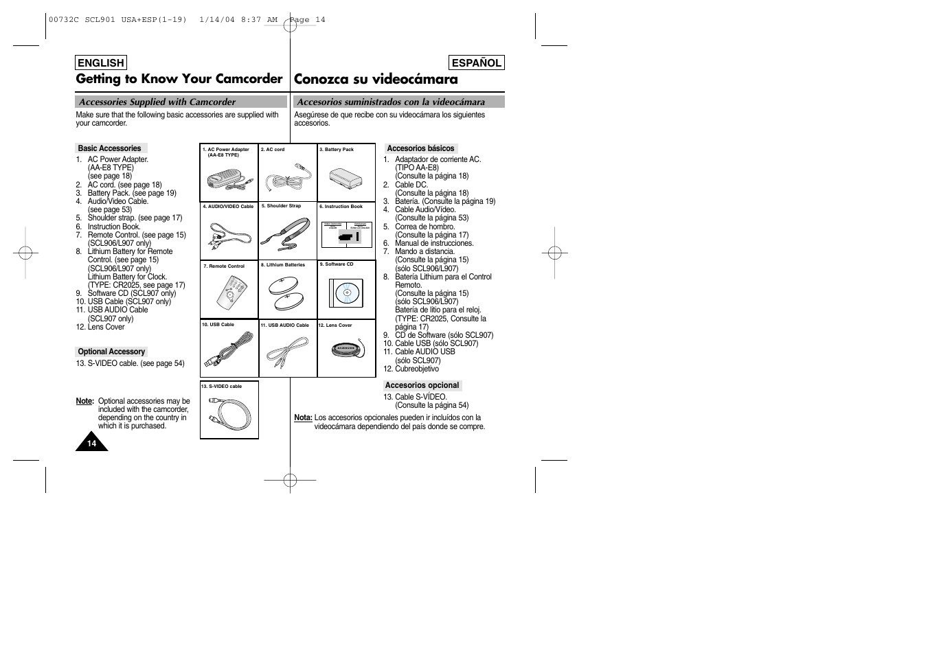 Conozca su videocámara | Samsung SC-L906-XAP User Manual | Page 14 / 71