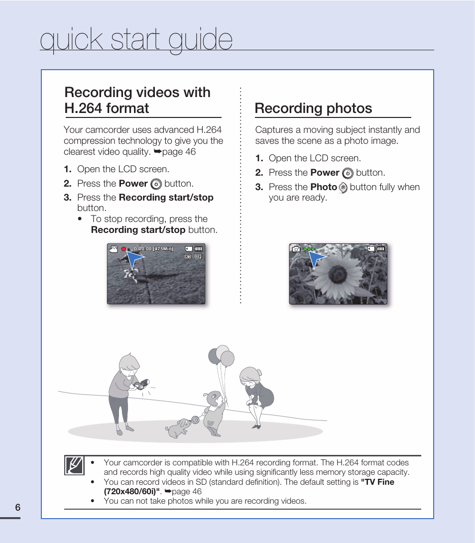 Quick start guide | Samsung SMX-C20RN-XAA User Manual | Page 20 / 125